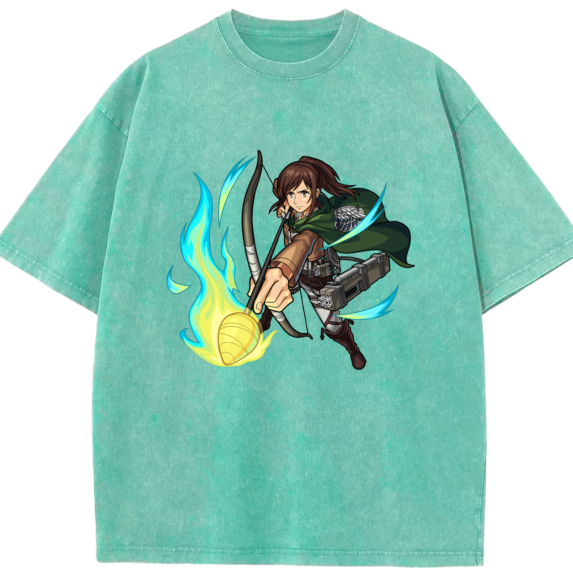 （画像用） 進撃の巨人 サシャ·ブラウス Attack on Titan Sasha Blaus 綿100% ヴィンテージ風 半袖Tシャツ（フロントプリント）